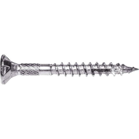 Beefy Eight By One And One Half Inch Silver Star Stainless Steel Wood Screw With Torx Star Drive Head, Grade 305 Stainless