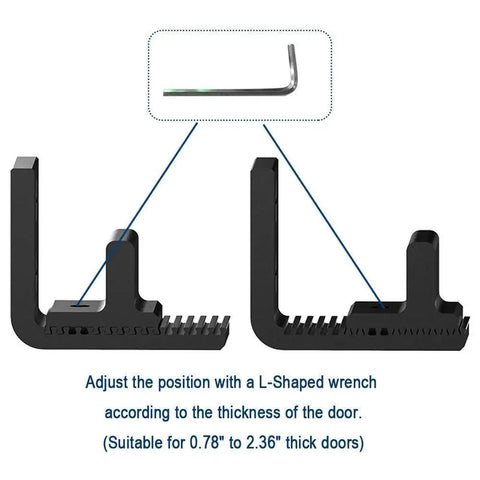 Bottom Floor Guide For Sliding Barn Door Adjustable Wall Mount No Ground Drilling Black 1 Piece Fits Door Thickness 3/4 To 2 3/8 Inches