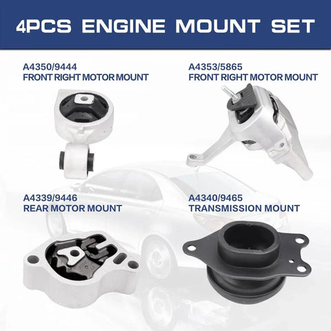 Engine Mount Kit For 2007 To 2017 Altima 2.5L Auto Transmission 4 Piece Set Replace OE A4339 A4340 A4350 A4353