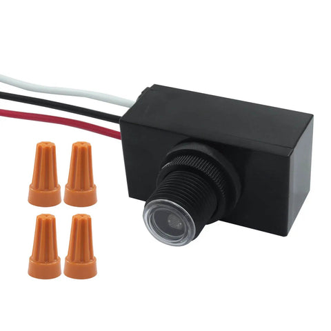 Dusk To Dawn Outdoor Lighting Sensor With Photocell No Brainer Easy Install 120-277V Photoelectric Switch Replacement With Wire Caps