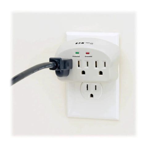 Three Outlet Travel Surge Protector On The Go With 660 Joules Ultra Fast Sub Nanosecond Response Diagnostic LEDs