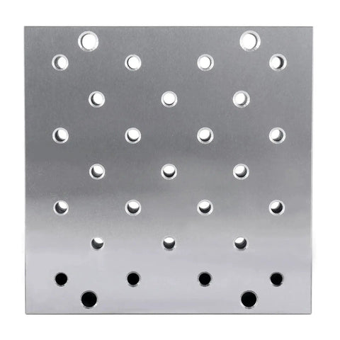 Front view of Rugged Machinist Grade 6x6x4 Inch Precision Angle Plate For Milling And Drilling Solid One Piece Steel Ground Flat