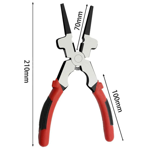 Workhorse Eight Inch MIG Welding Pliers With Insulated Handles, high carbon steel, shown with measurements