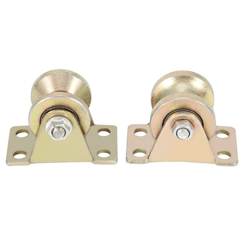 Pair of 32mm sliding gate roller U type groove wheel built tough with heavy duty steel track rail for industrial machines and doors
