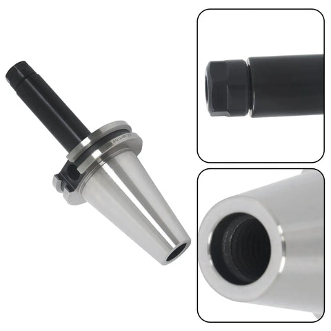 4 Piece ER11 Collet Chuck Tool Holder Kit Balanced To G2.5 At 20000 RPM for CNC Chucks with CAT40 Adapters, showing close-up details