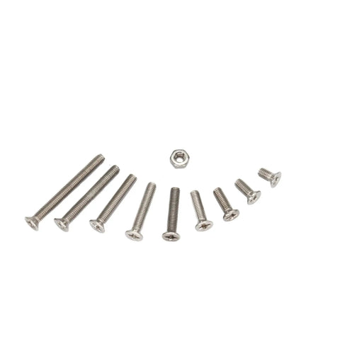 Assorted 940Pcs M2 M3 M4 M5 Phillips Countersunk Flat Head Machine Screws with Hex Nut displayed on a white background.