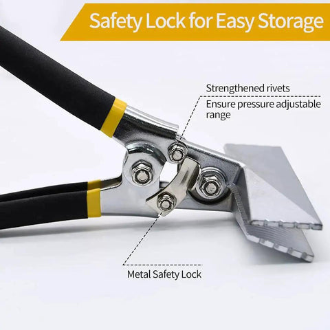 Close-up of 6 Inch Hand Seamer With Straight Jaw For Sheet Metal Bending And Flattening Heavy Duty Edge Seaming Pliers