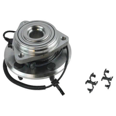 Front Steering Knuckle Spindle Hub Wheel Bearing Kit 4 Piece Set For 2007 To 2017 Jeep Wrangler JK Includes hub assembly