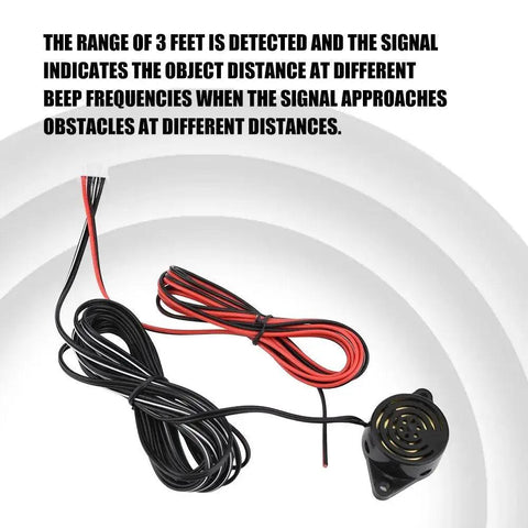 Universal car parking sensor kit with electromagnetic induction; black and red wires; round sensor for car truck RV