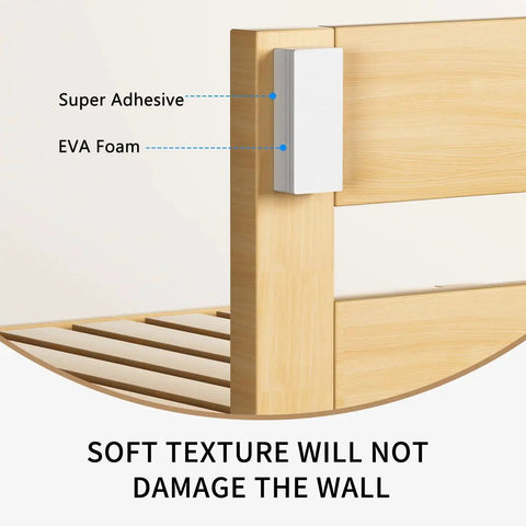 Headboard Wall Protectors And Anti Vibration Pads For Beds And Furniture, EVA Foam Cushions, attached to wooden frame