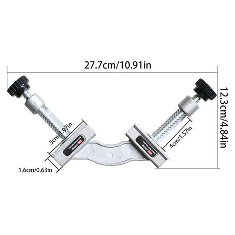 Dimensions of Heavy Duty Stainless Steel Pipe Clamp Fixture With 90 Degree Corner Squares Adjustable Magnetic Alignment Tool