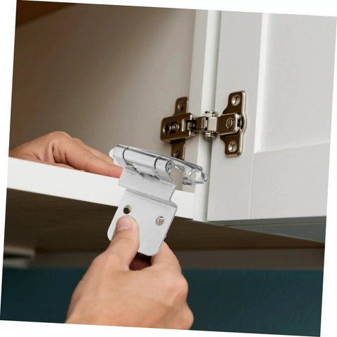 8 Pack Heavy Duty Self Closing Inset Cabinet Hinges being installed on kitchen cabinet