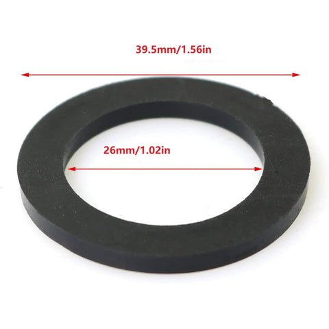 Water meter gasket, black rubber, 26mm inner diameter, 39.5mm outer diameter