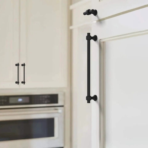 10 Pack 5 Inch Matte Black Cabinet Pulls For Kitchen Cabinets And Drawers Durable Aluminum And Zinc Alloy Hardware CK0081 installed