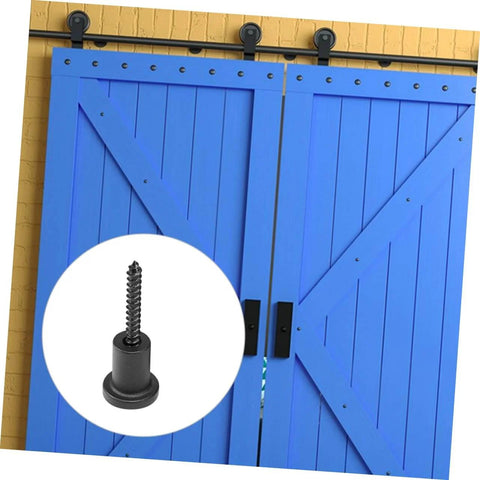 Carbon Steel Barn Door Track Stopper Kit With Sliding Door Guides And Wall Spacers Easy To Install For DIY Projects