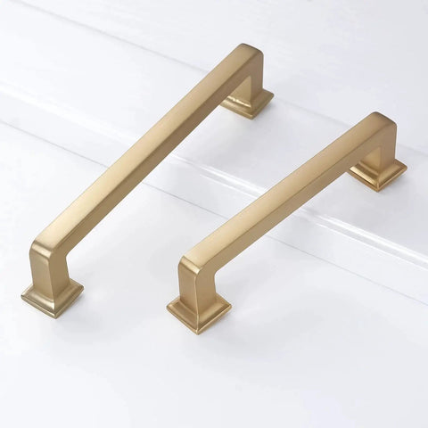 10 Pack 5 Inch 128mm Champagne Bronze Cabinet Handles Gold Kitchen Cabinet Pulls Solid Zinc Alloy Durable Drawer Pulls For Cabinets And Dressers Center To Center 5 Inch Length Modern Elegant Hardware
