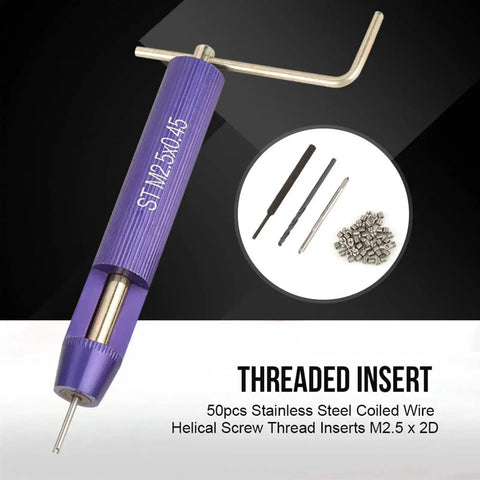 M2.5 Stainless Steel Helical Insert Kit For Frequent Part Removal Pack Of 50 Built For Aluminum And Other Soft Materials