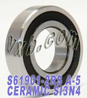 61901-2RS Ceramic Bearing 12x24x6 Stainless Steel Sealed ABEC-5 Bearings - VXB Ball Bearings