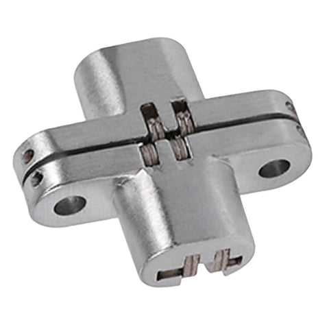 180 Degree Invisible Folding Door Hinges Hapivida, Zinc Alloy Cross Hidden Cabinet Hinges for 43.7mm to 94mm doors, side view