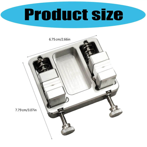 Top view of Adjustable Welding Wire Fixture Clamp With Thickened Aluminum Construction, showing size dimensions, antislip grips.