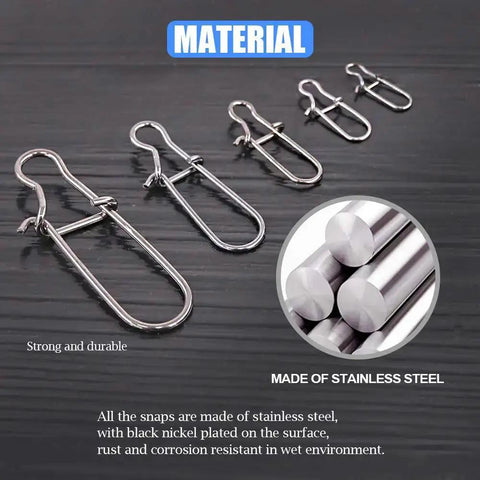 Pro Grade Stainless Steel Duo Lock Snaps With Smooth Swivels And Slide Rings For Fishing Lure Connectors, Tough Gear