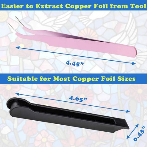 4.65-inch hand foiler and 4.45-inch tweezer for Multi Angle Soldering Jig Kit For Stained Glass Projects With 30 60 90 120 150 180 Degree Settings