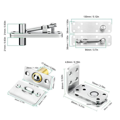 Hidden Door Hinge For Secret Doors And Bookcase Shelves 600 Lbs Load Bearing Stainless Steel Pivot Hinge 180 Degree Rotation