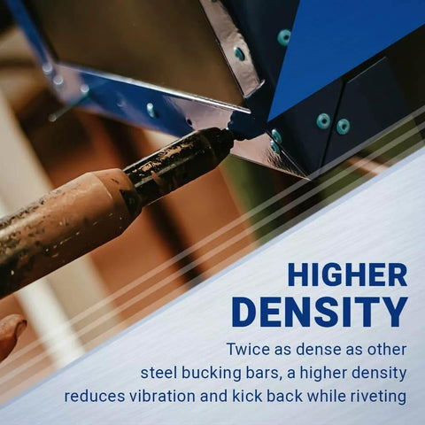 Ergonomic Bucking Bar With Angled Face BB6 That Cuts Vibration And Wrist Strain Tungsten Rivet Block Delivers More Fatigue Reduction