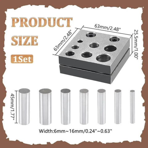 Heavy Duty Carbon Steel Disc Cutter Set For Jewelry Making Including Six Cutting Punches In 6mm 8mm 10mm 11mm 12mm And 14mm