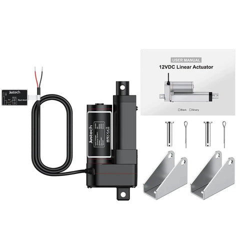 Built-Tough 12V Linear Actuator With 660 Lbs, 3000 N, 2-Inch Travel, Silent Operation, IP65 Weatherproof, Bracket Included