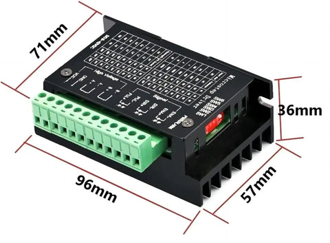 TB6600 Upgraded Stepper Motor Driver dimensions 96x71x57mm for DIY CNC engraving plotters, NEMA motors control, black casing