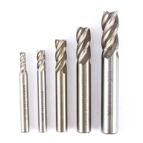 4 Flute HSS End Mill Bits Set For CNC Milling, Straight Shank Cutter Tools, 4mm To 12mm Range, Pro Grade Insert End Mills