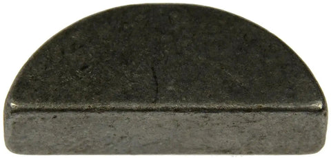 Close-up view of a 1/4 inch width, 63/64 inch length, 27/64 inch height woodruff key from the Woodruff Key Set 1/4 Inch Width 63/64 Inch Length 27/64 Inch Height 25 Pack For Automotive And Industrial Use Easy To Install Durable Replacement Keys For Machinists And Mechanics, showing its semi-circular shape.