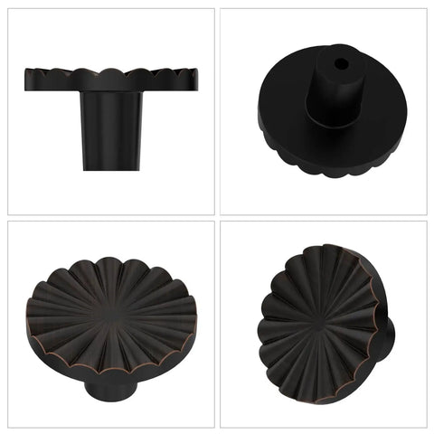 Oil Rubbed Bronze Cabinet Knob Set 10 Pack For Kitchen Cabinets Drawers And Dresser 1.45 Inch Diameter 0.8 Inch Height Rust Proof Metal Hardware
