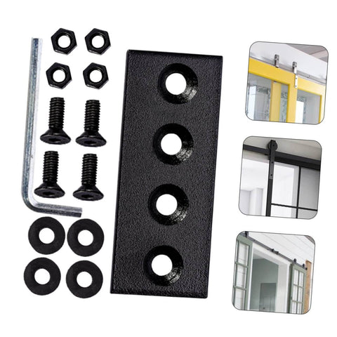 Track Connecting Plates For Barn Door Hardware Two Pack No Sweat Easy Install Carbon Steel Flat Mending Plates Bracket Connectors kit