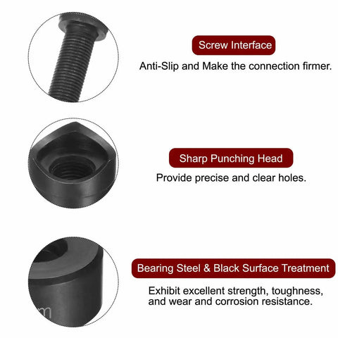 Heavy Duty 20mm Sheet Metal Punch Hole Kit With External Hex Shank Bearing Steel featuring screw interface and sharp punching head