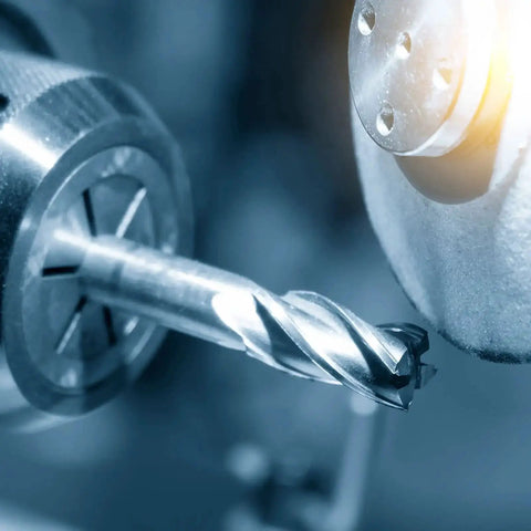 Close-up of ER16 Spring Collet One Eighth Inch Clamping Diameter For CNC Milling machine, emphasizing the clamping process.