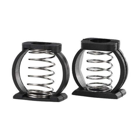2Pcs Folding Bike Enhanced Hinge Clamp For Brompton Spring C Buckle Accessory, durable black finish, 22.2x21.9mm size.