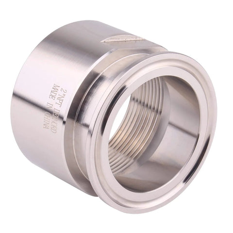 DERNORD 2'' tri-clamp to FNPT sanitary pipe fitting, stainless steel ferrule adapter