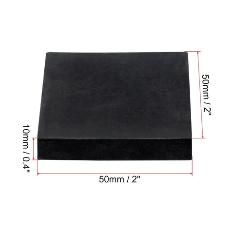 Rock Solid Heavy Duty Rubber Vibration Pads 4 Pack 50mm Square 10mm Thick Isolation Mats Non Slip