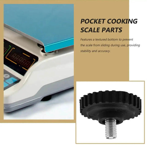 Stainless Steel Feet For Digital Kitchen Scales With Non Slip Rubber Bumpers Universal Replacement Parts For Precision Cooking And Baking Built To Last, close-up view of the scale foot showing rubber bumper and screw