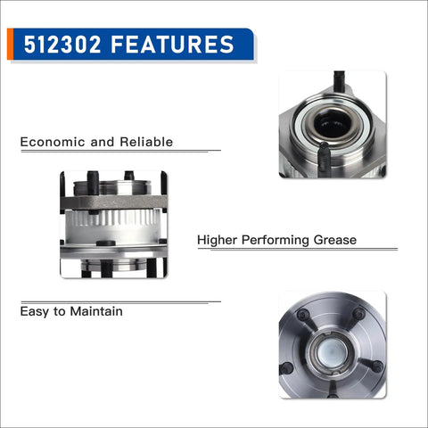 Various views of 512302 Rear Wheel Hub Bearing Assembly For Jeep Commander 2006-2010 And Grand Cherokee 2005-2010 features
