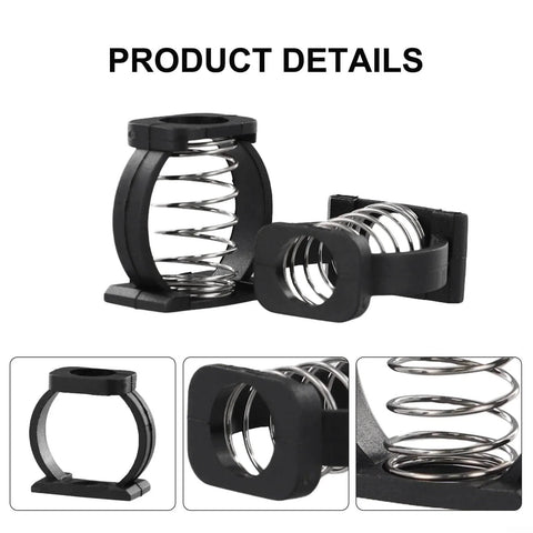2Pcs Folding Bike Enhanced Hinge Clamp For Brompton Spring C Buckle Accessory, durable black finish, close-up views