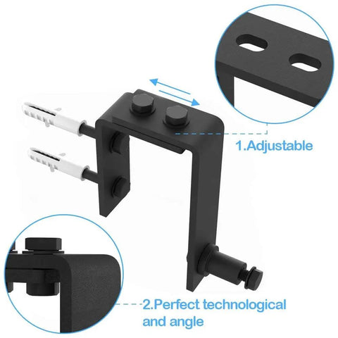 Sixteen Foot Four Door Bypass Sliding Barn Door Hardware Kit With Double Track System Doors Not Included Requires At Least Nine Inch Ceiling Clearance Not For Drywall Without Studs Beefy Heavy Duty Build Easy Install adjustable bracket close-up