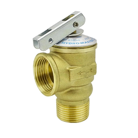 Brass HydroMaster tankless water heater service valve with pressure relief, 3/4-inch IPS isolator