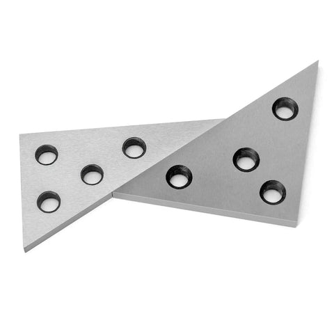 Solid 1045 Steel Angle Block Set Two Piece Pro Grade Machinist Precision Measuring Tool For Calibration And Setup With 30 60 90 And 45 45 90 Degree Angles And Four Mounting Holes For Easy Install And Durable Long Lasting Construction visible