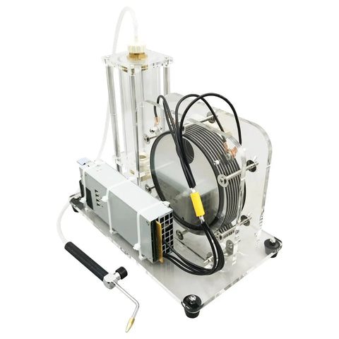 Pro Grade Electrolysis Water Machine With Oxy Hydrogen Flame For Water Welding AC 100 To 240 Volt, 350 Watt, transparent acrylic design.