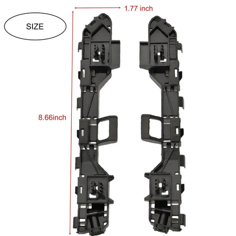 Front Bumper Bracket Set For Accord Sedan 2013 To 2017 Left And Right, black plastic with size dimensions, front view