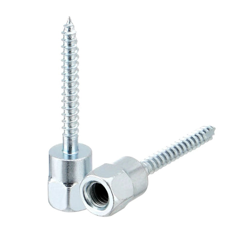 50 Pack Vertical Rod Anchor Screws, DIY Friendly, Three Eighths Inch Diameter And One Quarter Inch Threaded Rod, Two Inch Length