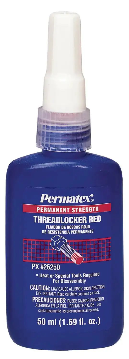 Red Permanent Strength Thread Locker for Fasteners, 50...